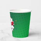 Personalisierter Pop Art Weihnachten Comic Pappbecher (Links)