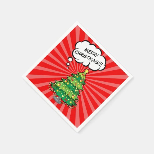 Personalisierter Pop Art Weihnachtsbaum Serviette (Ecke)