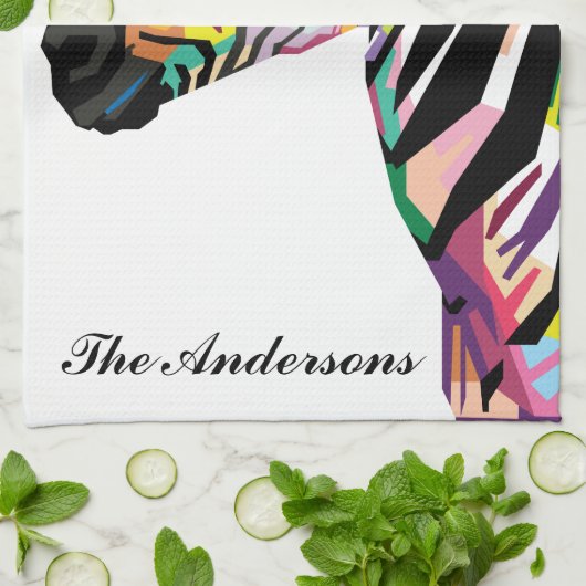 Personalisierter Pop Art Zebra Handtuch (Gefaltet)