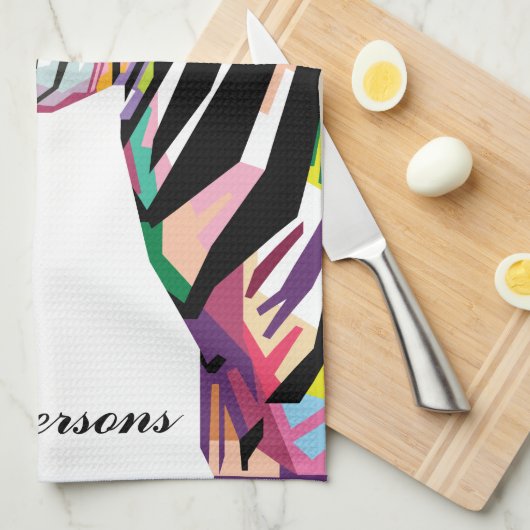 Personalisierter Pop Art Zebra Handtuch (Viertel Falte)
