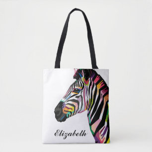 Personalisierter Pop Art Zebra Tasche