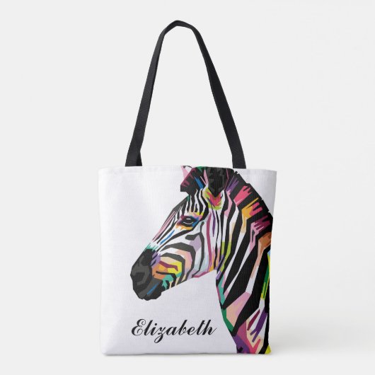 Personalisierter Pop Art Zebra Tasche (Rückseite)