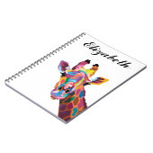 Personalisierter Pop Kunst Giraffe-Notebook Notizblock (Linke Seite)