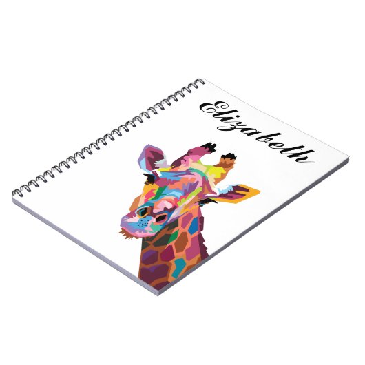 Personalisierter Pop Kunst Giraffe-Notebook Notizblock (Linke Seite)
