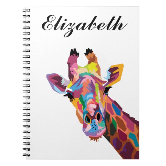 Personalisierter Pop Kunst Giraffe-Notebook Notizblock (Vorderseite)