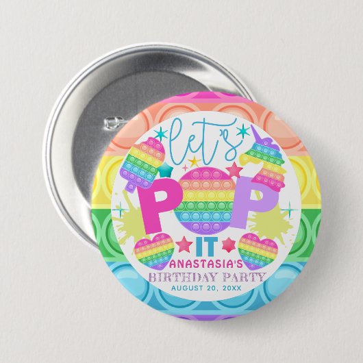 Personalisierter Pop zum Geburtstag Button (Vorne & Hinten)