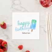 Personalisierter Popsicle Jungen Geburtstag Serviette (Beispiel)