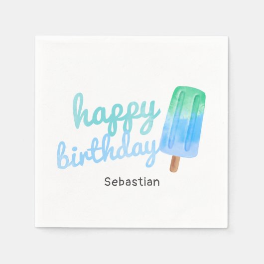 Personalisierter Popsicle Jungen Geburtstag Serviette (Vorderseite)