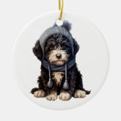 Personalisierter portugiesischer Wasserhund Keramik Ornament (Vorne)