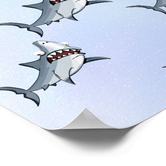 personalisierter POSTER "SHARK ATTACK" (Ecke)