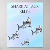 personalisierter POSTER "SHARK ATTACK" (Vorne)