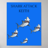 personalisierter POSTER "SHARK ATTACK" (Vorne)