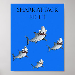personalisierter POSTER "SHARK ATTACK"