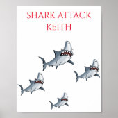 personalisierter POSTER "SHARK ATTACK" (Vorne)