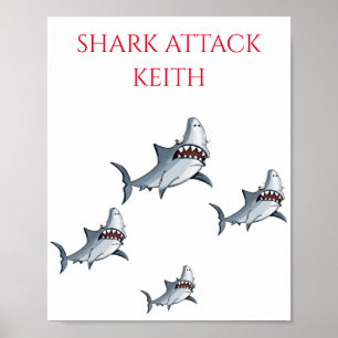 personalisierter POSTER "SHARK ATTACK"