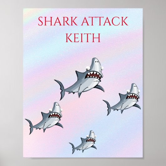 personalisierter POSTER "SHARK ATTACK" (Vorne)