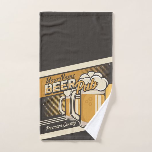 Personalisierter Premium Cold Beer Tasse Pub Bar Badhandtuch Set (Handtuch)