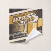Personalisierter Premium Cold Beer Tasse Pub Bar Badhandtuch Set (Waschlappen)