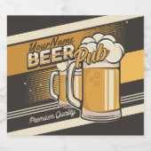 Personalisierter Premium Cold Beer Tasse Pub Bar Bierflaschenetikett (Einzelnes Label)