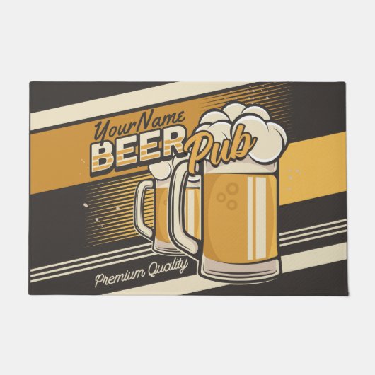 Personalisierter Premium Cold Beer Tasse Pub Bar Fußmatte (Vorderseite)