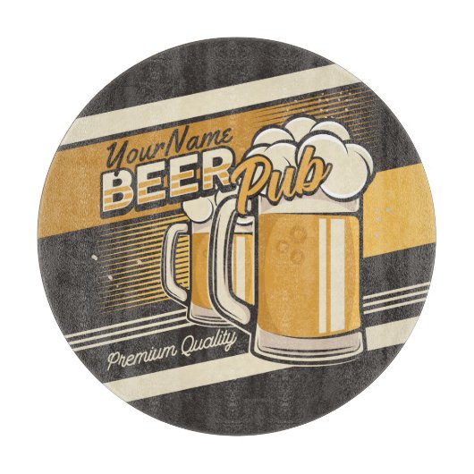 Personalisierter Premium Cold Beer Tasse Pub Bar Schneidebrett (Vorderseite)