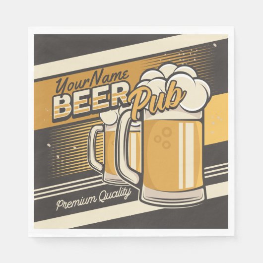 Personalisierter Premium Cold Beer Tasse Pub Bar Serviette (Vorderseite)