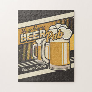Personalisierter Premium-Kaltbier-Mug Pub Bar Puzzle
