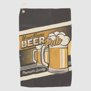 Personalisierter Premium-Kalte-Bier-Mug Pub Bar Golfhandtuch