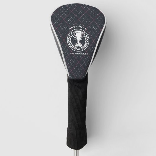 Personalisierter Preppy-Argyle-Golf-Driver Golf Headcover (Vorderseite)