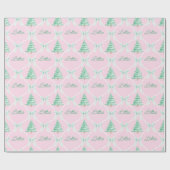 Personalisierter Preppy Christmas Tree Individuell Geschenkpapier (Flach)
