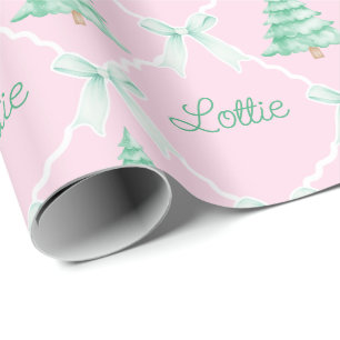 Personalisierter Preppy Christmas Tree Individuell Geschenkpapier
