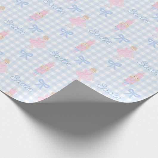 Personalisierter Preppy-Nutcracker-Individuelle Na Geschenkpapier (Ecke)