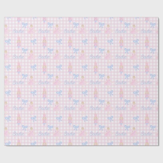 Personalisierter Preppy-Nutcracker-Individuelle Na Geschenkpapier (Flach)