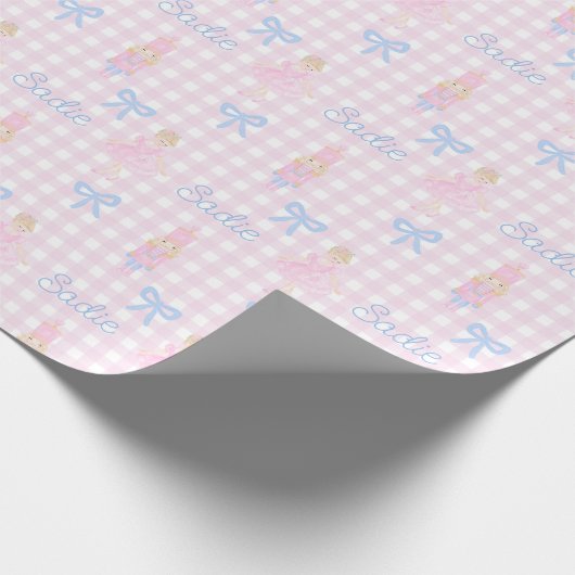 Personalisierter Preppy-Nutcracker-Individuelle Na Geschenkpapier (Ecke)