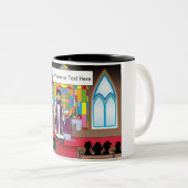 Personalisierter Priester - Cartoon von Männern Zweifarbige Tasse (VorderseiteRechts)
