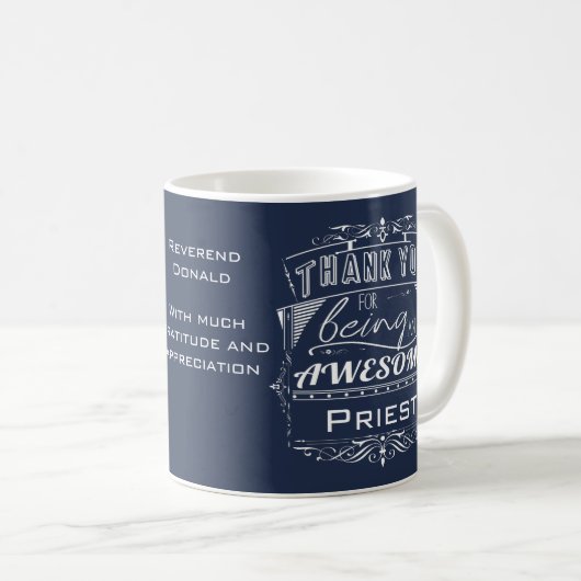 Personalisierter Priestergewinn Dankeschön Kaffeetasse (VorderseiteRechts)
