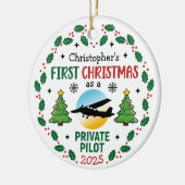 Personalisierter privater Pilot Individuelle Name Keramik Ornament (Links)