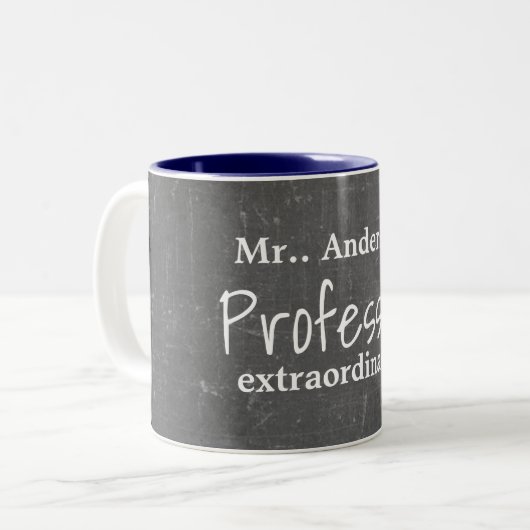 Personalisierter Professor Extraordinaire - Zweifarbige Tasse (Vorderseite Links)