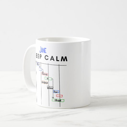 Personalisierter Projektmanager Gantt Behielt Calm Kaffeetasse (Vorderseite Links)
