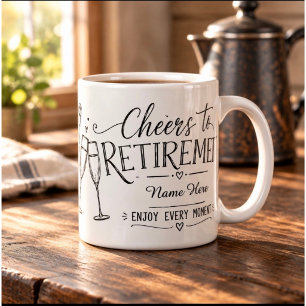 Personalisierter Prost aufs Rentenalter Champagner Jumbo-Tasse