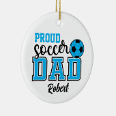 Personalisierter Proud Soccer-Vater Keramik Ornament (Rechts)