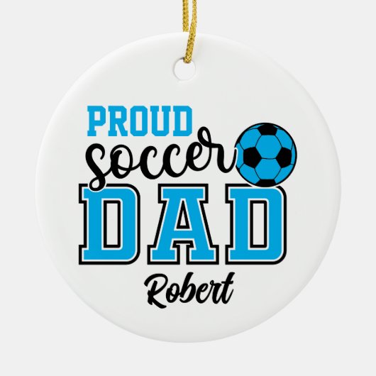 Personalisierter Proud Soccer-Vater Keramik Ornament (Vorne)