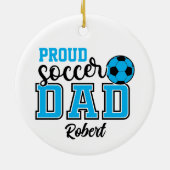 Personalisierter Proud Soccer-Vater Keramik Ornament (Hinten)