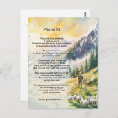 Personalisierter Psalm 23 mit Hirtenbild Postkarte (Vorne/Hinten)