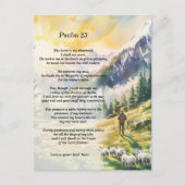Personalisierter Psalm 23 mit Hirtenbild Postkarte (Vorderseite)