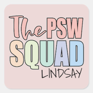 Personalisierter PSW-SQUAD Quadratischer Aufkleber