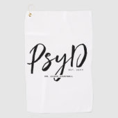 Personalisierter PsyD-Doktor der Psychologie Golfhandtuch (Vorderseite)