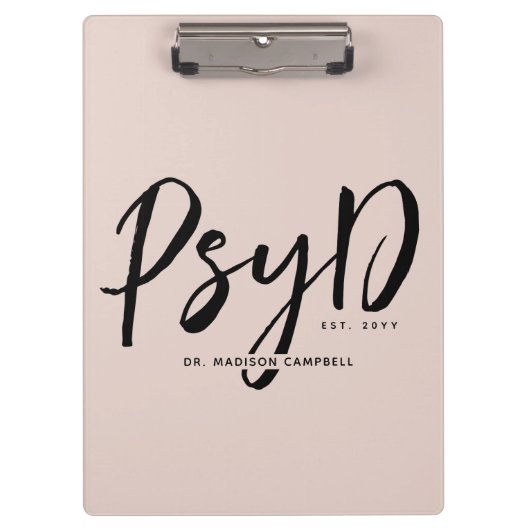 Personalisierter PsyD-Doktor der Psychologie Klemmbrett (Vorderseite)