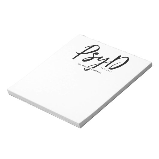 Personalisierter PsyD-Doktor der Psychologie Notizblock (Rotiert)