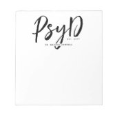 Personalisierter PsyD-Doktor der Psychologie Notizblock (Vorderseite)